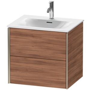 Duravit XViu Waschtisch-Unterschrank XV41320B179 61 x 55,7 x 48 cm, nussbaum natur, 2 Schubkästen, champagner matt