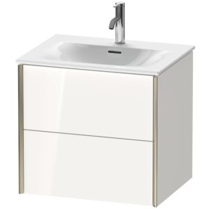 Duravit XViu vanity unit XV41320B185 61 x 55.7 x 48 cm, white high gloss, 2 drawers, matt champagne