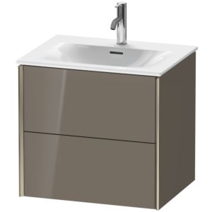 Duravit XViu Waschtisch-Unterschrank XV41320B189 61 x 55,7 x 48 cm, flannel grey hochglanz, 2 Schubkästen, champagner matt