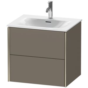 Duravit XViu vanity unit XV41320B190 61 x 55.7 x 48 cm, flannel gray silk matt, 2 drawers, champagne matt