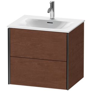 XViu Duravit vasque XV41320B213 61 x 55,7 x 48 cm, noyer américain, 2 tiroirs, noir mat