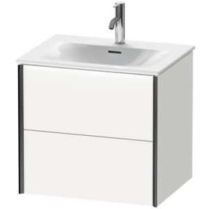 Duravit XViu Waschtisch-Unterschrank XV41320B218 61 x 55,7 x 48 cm, weiß matt, 2 Schubkästen, schwarz matt