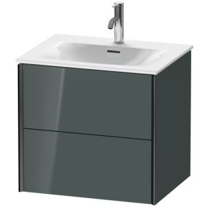 XViu Duravit vasque XV41320B238 61 x 55,7 x 48 cm, gris dolomiti brillant, 2 tiroirs, noir mat