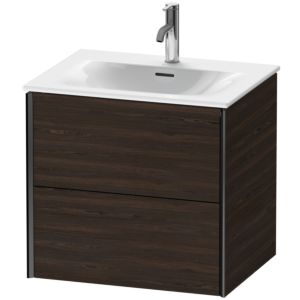 Duravit XViu Waschtisch-Unterschrank XV41320B269 61 x 55,7 x 48 cm, nussbaum gebürstet, 2 Schubkästen, schwarz matt