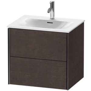 XViu Duravit vasque XV41320B272 61 x 55,7 x 48 cm, chêne foncé brossé, 2 tiroirs, noir mat