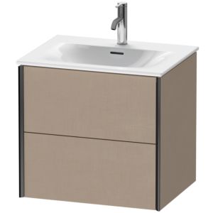 Duravit XViu Waschtisch-Unterschrank XV41320B275 61 x 55,7 x 48 cm, leinen, 2 Schubkästen, schwarz matt