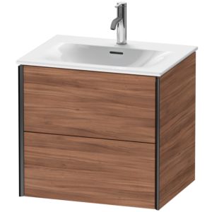 XViu Duravit vasque XV41320B279 61 x 55,7 x 48 cm, noyer naturel, 2 tiroirs, noir mat