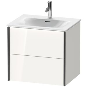 Duravit XViu Waschtisch-Unterschrank XV41320B285 61 x 55,7 x 48 cm, weiß hochglanz, 2 Schubkästen, schwarz matt
