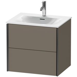 Duravit XViu Waschtisch-Unterschrank XV41320B290 61 x 55,7 x 48 cm, flannel grey seidenmatt, 2 Schubkästen, schwarz matt