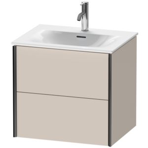 XViu Duravit vasque XV41320B291 61 x 55,7 x 48 cm, taupe mat, 2 tiroirs, noir mat