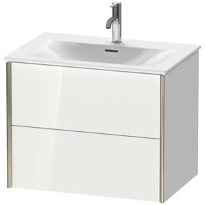 XViu Duravit vasque XV41330B135 71 x 55,7 x 48 cm, chêne terra, 2 tiroirs, champagne mat