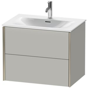 Duravit XViu vanity unit XV41330B107 71 x 55.7 x 48 cm, concrete gray matt, 2 drawers, champagne matt
