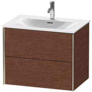 XViu Duravit vasque XV41330B113 71 x 55,7 x 48 cm, noyer américain, 2 tiroirs, champagne mat