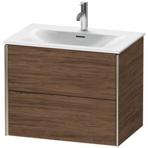 XViu Duravit vasque XV41330B121 71 x 55,7 x 48 cm, noyer foncé, 2 tiroirs, champagne mat