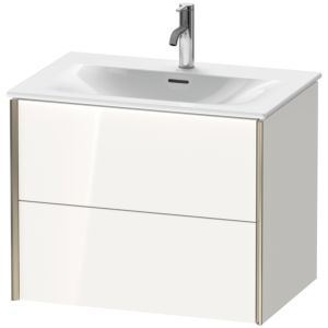 Duravit XViu Waschtisch-Unterschrank XV41330B122 71 x 55,7 x 48 cm, weiß hochglanz, 2 Schubkästen, champagner matt