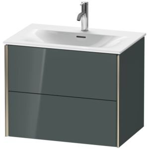 Duravit XViu Waschtisch-Unterschrank XV41330B138 71 x 55,7 x 48 cm, dolomiti grey hochglanz, 2 Schubkästen, champagner matt