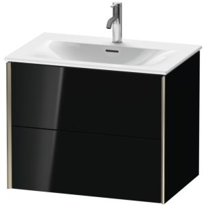 Duravit XViu vanity unit XV41330B140 71 x 55.7 x 48 cm, black high gloss, 2 drawers, matt champagne