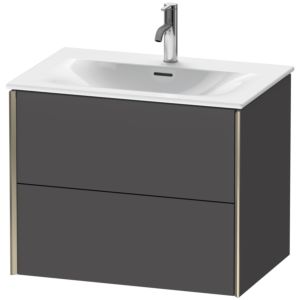 Duravit XViu Waschtisch-Unterschrank XV41330B149 71 x 55,7 x 48 cm, graphit matt, 2 Schubkästen, champagner matt