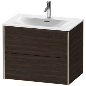 XViu Duravit vasque XV41330B169 71 x 55,7 x 48 cm, noyer brossé, 2 tiroirs, champagne mat