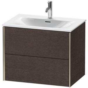 XViu Duravit vasque XV41330B172 71 x 55,7 x 48 cm, chêne foncé brossé, 2 tiroirs, champagne mat