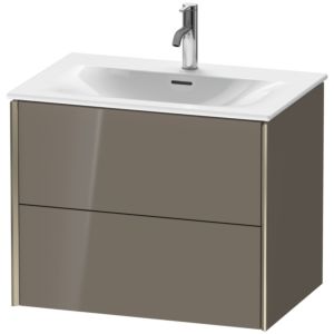 XViu Duravit vasque XV41330B189 71 x 55,7 x 48 cm, gris flanelle brillant, 2 tiroirs, champagne mat