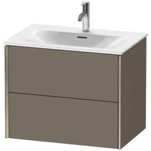 Duravit XViu Waschtisch-Unterschrank XV41330B190 71 x 55,7 x 48 cm, flannel grey seidenmatt, 2 Schubkästen, champagner matt