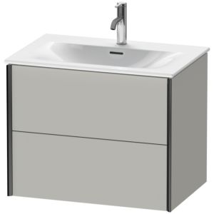 Duravit XViu Waschtisch-Unterschrank XV41330B207 71 x 55,7 x 48 cm, betongrau matt, 2 Schubkästen, schwarz matt