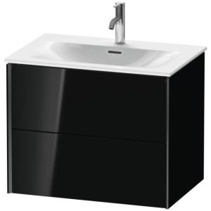 Duravit XViu Waschtisch-Unterschrank XV41330B240 71 x 55,7 x 48 cm, schwarz hochglanz, 2 Schubkästen, schwarz matt