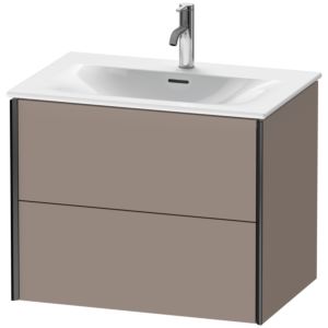 Duravit XViu Waschtisch-Unterschrank XV41330B243 71 x 55,7 x 48 cm, basalt matt, 2 Schubkästen, schwarz matt