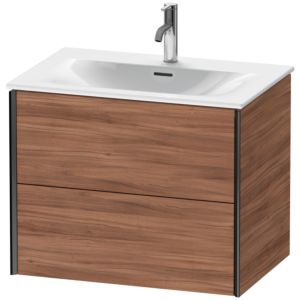 Duravit XViu vanity unit XV41330B279 71 x 55.7 x 48 cm, natural walnut, 2 drawers, matt black