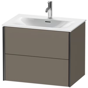 Duravit XViu Waschtisch-Unterschrank XV41330B290 71 x 55,7 x 48 cm, flannel grey seidenmatt, 2 Schubkästen, schwarz matt