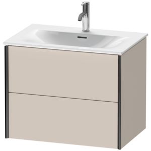Duravit XViu Waschtisch-Unterschrank XV41330B291 71 x 55,7 x 48 cm, taupe matt, 2 Schubkästen, schwarz matt