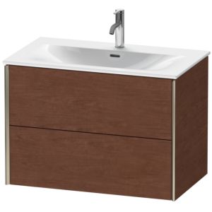 XViu Duravit vasque XV41340B113 81 x 55,7 x 48 cm, noyer américain, 2 tiroirs, champagne mat