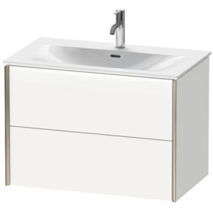 XViu Duravit vasque XV41340B118 81 x 55,7 x 48 cm, blanc mat, 2 tiroirs, champagne mat