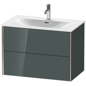 Duravit XViu vanity unit XV41340B138 81 x 55.7 x 48 cm, dolomiti gray high gloss, 2 drawers, matt champagne