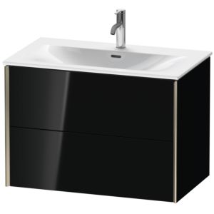 Duravit XViu vanity unit XV41340B140 81 x 55.7 x 48 cm, black high gloss, 2 drawers, matt champagne