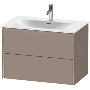 Duravit XViu Waschtisch-Unterschrank XV41340B143 81 x 55,7 x 48 cm, basalt matt, 2 Schubkästen, champagner matt