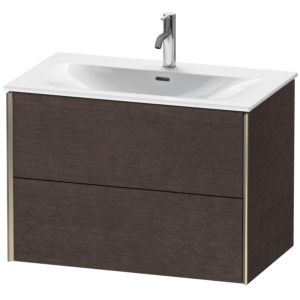 Duravit XViu Waschtisch-Unterschrank XV41340B172 81 x 55,7 x 48 cm, eiche dunkel gebürstet, 2 Schubkästen, champagner matt