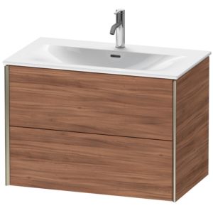 Duravit XViu Waschtisch-Unterschrank XV41340B179 81 x 55,7 x 48 cm, nussbaum natur, 2 Schubkästen, champagner matt