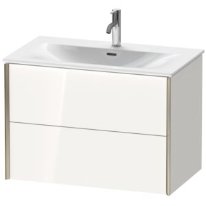 XViu Duravit vasque XV41340B185 81 x 55,7 x 48 cm, blanc brillant, 2 tiroirs, champagne mat