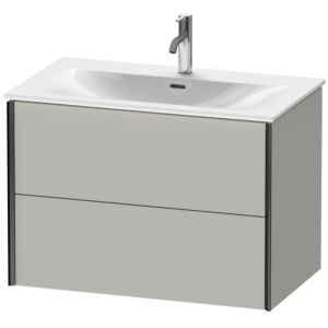 Duravit XViu Waschtisch-Unterschrank XV41340B207 81 x 55,7 x 48 cm, betongrau matt, 2 Schubkästen, schwarz matt