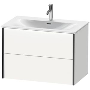 Duravit XViu Waschtisch-Unterschrank XV41340B218 81 x 55,7 x 48 cm, weiß matt, 2 Schubkästen, schwarz matt