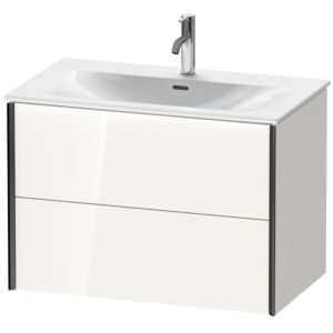Duravit XViu Waschtisch-Unterschrank XV41340B222 81 x 55,7 x 48 cm, weiß hochglanz, 2 Schubkästen, schwarz matt