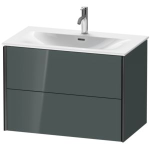Duravit XViu vanity unit XV41340B238 81 x 55.7 x 48 cm, dolomiti gray high gloss, 2 drawers, black matt