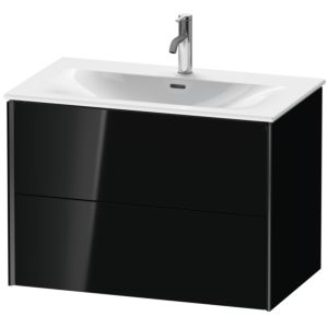 Duravit XViu Waschtisch-Unterschrank XV41340B240 81 x 55,7 x 48 cm, schwarz hochglanz, 2 Schubkästen, schwarz matt