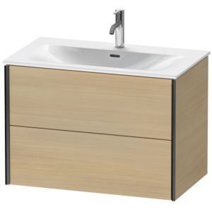 Duravit XViu Waschtisch-Unterschrank XV41340B271 81 x 55,7 x 48 cm, mediterrane eiche, 2 Schubkästen, schwarz matt