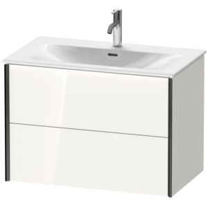 Duravit XViu vanity unit XV41340B285 81 x 55.7 x 48 cm, white high gloss, 2 drawers, black matt