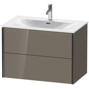 XViu Duravit vasque XV41340B289 81 x 55,7 x 48 cm, gris flanelle brillant, 2 tiroirs, noir mat