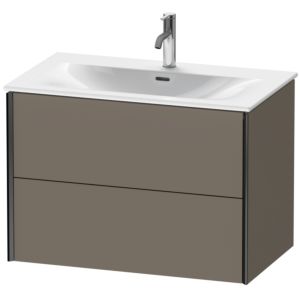 Duravit XViu Waschtisch-Unterschrank XV41340B290 81 x 55,7 x 48 cm, flannel grey seidenmatt, 2 Schubkästen, schwarz matt