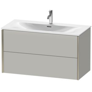 Duravit XViu Waschtisch-Unterschrank XV41350B107 101 x 55,7 x 48 cm, betongrau matt, 2 Schubkästen, champagner matt
